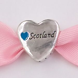 925 Sterling Silver Jewelry Making Supplies Kit Pandora Scotland Love Heart DIY Charms Bracelet for Women Men Couples Chain Beads Pendant 792015E006