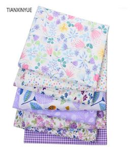 Fabric TIANXINYUE Twill Cotton Patchwork Purple Floral Tissue Cloth Quilting Sewing BabyChildren Sheets Dress Material1