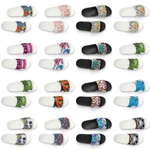 Mulheres personalizadas chinelos masculinos sapatos artoon design animal diy palavra preto branco azul vermelho masculino treinador 307