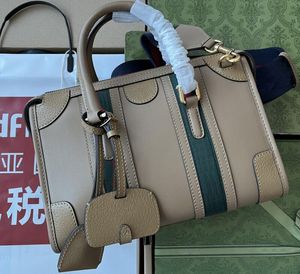 RealFine Bags 5A G715772 27cm 작은 상단 핸들 토트 핸드백 지갑 먼지 가방을 가진 여성을위한 지갑