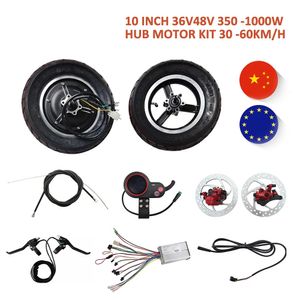 Kit de scooter elétrico, motor de cubo de 10 polegadas, 30-65km, 36v48v, 350w500w, 600w, 800w, 1000w, sem escova, tx para bicicletas elétricas