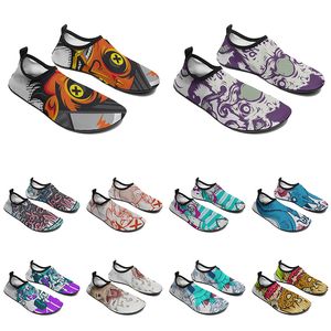 Sapatos de água personalizados para homens e mulheres, design de animal de desenho animado, palavra diy, preto, branco, azul, vermelho, treinador masculino 076