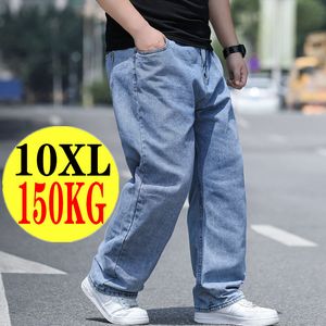 Herren Jeans Oversize Schwarz Kleidung Plus Größe Lose Männer Baumwolle Denim Hosen Streetwear Elastische Taille Breite Bein Hosen 221118