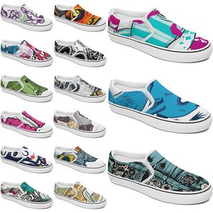 Custom Shoes Slip-on Canvas Shoe Customized Sneakers Men Women Blue Red Green Classic Custom Comfortable Low Platform Sneaker color54