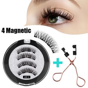 3D Magnetic False Eyelashes Glue-free With 4 Magnets Handmade Reusable Eyelashes Extended