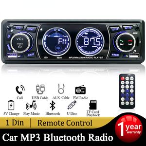 Bilradio Audio 1Din Bluetooth Stereo Mp3 Player FM Mottagare 60WX4 Supporttelefon Laddar AUX/USB/TF -kort i Dash Kit