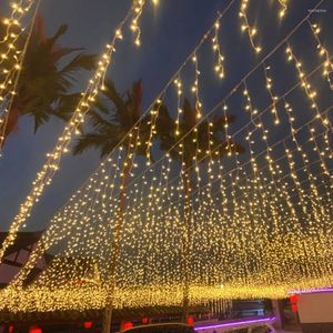 ストリング5m 216LEDS LEDカーテンICICLE STRING LIGHTS 8モードパーティーガーデンステージ装飾ノエルクリスマスデコレーション年