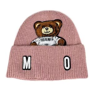 Designer vinter stickad mössa ullhatt kvinnor chunky stickad tjock varm faux päls beanies hattar kvinnliga motorhuven beanie kepsar 13 färger