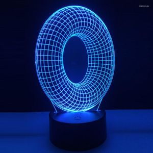 Nachtlichter 3D Lichter Alphabet Buchstabe o 7 Farbwechsel Schreibtisch LED LED LOBS USB Touch Fernbedienung Lightbox Weihnachtslampe