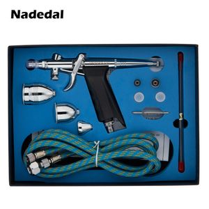 Spray Guns Nasedal 0.3/0.5/0.8mm Double Action Gravity Feed Gun NT-116B 2cc 5cc 13cc Airbrush Set Model Air Brush 221118