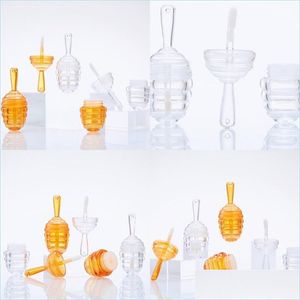 Packa flaskor mini honungskaka l￤ppglansr￶r plast tv￥ f￤rger transparent honung s￶t tom klar l￤ppglans container l￤ppstift orga dhdmb