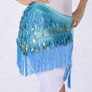 Stage Wear Coin Belly Dance Waist Chains For Hip Scarf Tassel Triangle Sequin Dancing Costumes