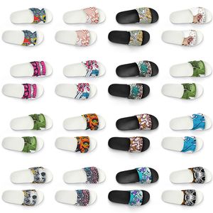 Mulheres personalizadas homens chinelos sapatos artoon design animal diy palavra preto branco azul vermelho masculino treinador 314