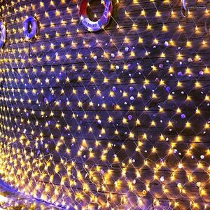 Strings Thrisdar 2x2m 3x2m 6x4m Рождественская светодиодная сетчатая сетчатая сетчатая струна.