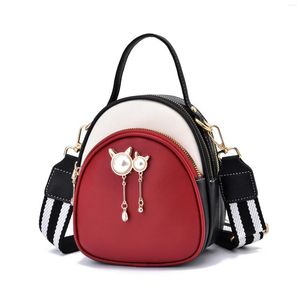 Evening Bags Trend Fashion Campus Fresh And Sweet Beauty Backpack Waterproof PU Leather Simple College Wind Bag Youth Girl Hair Earrings