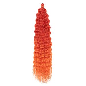 Colored Hair Extensions Synthetic Kinky Braids Crochet DeepTwist False Hairs For Woman Heat Resistant High Temperature Fiber Hair