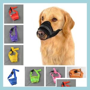 Dog Training Obedience Pet Dog Adjustable Mask Training Product Mesh Breathable Muzzles Small Large Mouth Muzzle Anti Bite Barking Dh9Ip