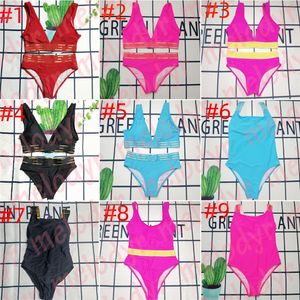 Women Vacation Swimwear Designer Print One Piece Swimsuit Sexy Swimming Bikini Set