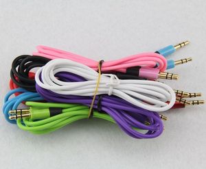 Färgglad 1,2 m aux -kabelhögtalartråd 3,5 mm Jack Audio Extension Cable för bilens hörlurar PC Telefonadaptersladd