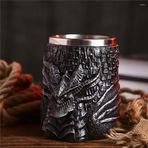 Muggar Dragon Mug Large Beer With Harts Relief Water Coffee Cup Medieval Flying Unique Game Viking Tankard Party Decoration