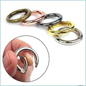 Craft Tools Metal Spring Clasps O Ring Openable Round Carabiner Keychain Bag Clip Hook Dog Chain Buckle Connector For Diy Jewelry Ma Dhcrr