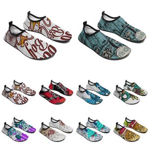 men women custom water shoes cartoon animal design diy word black white blue red color mens trainer 025