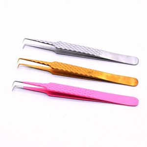 Stainless Steel 90 Degree volume tweezers for mega classic Eyelash Extension techniques