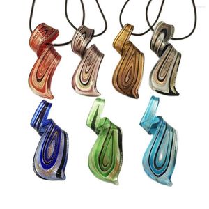 Hanger kettingen stks mix kleuren gedraaid lampwerk glas murano hangers ketting Chinese stijl feest houdt van geschenk wervelwind patroon sieraden