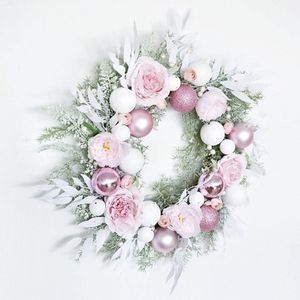 Flores decorativas grinaldas de natal grinaldas rosa tema de casamento decoração de casamento casas por porta de janela parede guirlanda de guirlanda de ornamento 221118