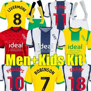 22/23 West Bromwich Soccer Jerseys Livermore Diang Brunt Albion Football Shirt 2022 2023 Home Robinson Grant Mowatt Phillips Men Kids Kits Sock Full Set Uniforms