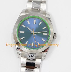 2 Color Wristwatches Mechanical Watch Mens 40mm Blue Dial Green Crystal 904L Stainless Steel Bracelet ARf Cal.3131 Movement Automatic Watches