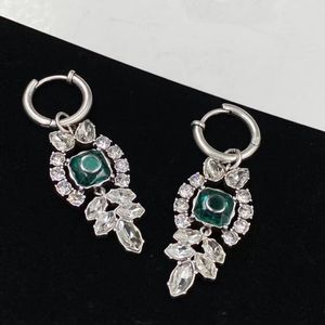 New Charm Earrings Fashion Luxury Brand Designer Classic Rhinestone Emerald Earrings Wedding Party Christmas Gift Excellent Quality Jewelry with Box and Stamp