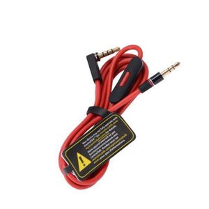 赤い交換3.5mmオーディオケーブルコントロールTalk Aux Cable for Mixrソロスタジオイヤホンヘッドフォン