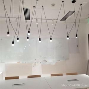 Hängslampor design geometriska diy lampor matchlinje led hängande ljus fixturtråd lampa luster heminredning industriell