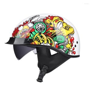 Capacetes de motocicleta Capacete clássico vintage Retro Scooter Half Casco Moto Capacte Motorbike Riding para homens