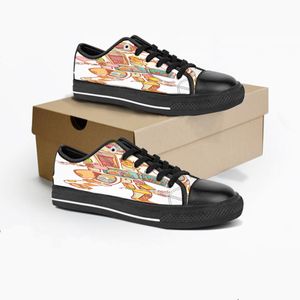 män kvinnor diy anpassade skor låg topp canvas skateboard sneakers trippel svart anpassning uv tryck sport sneakers kele235