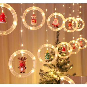 Weihnachtsdekorationen Weihnachten LED LED Sade Leichte Cartoon Anhänger Weihnachtsmann Weihnachtsmas Hut Rentier Party Urlaub Wandfenster Dekor Dhnlc