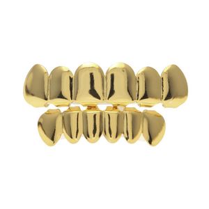 Grillz Dental Grills Real Gold Plating Zähne Grillz Glasur Hip Hop Bling Schmuck Männer Körper Piercing Drop Lieferung Dh6We