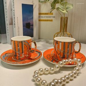 Mugs 2 Set Euro Royal Court Bone China Cups and Saucers Retro Par Coffee Afternoon Tea Set With Gold Trim Present Box