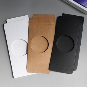 Kraft Cardboard Phone Case For iphone Series Packaging Box White Black Paper Drawer Box With Clear Window A340