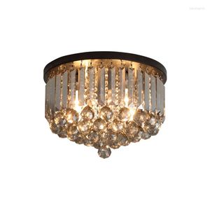 Ceiling Lights Romantic LEDCeiling Three-color Dimmable Lamps For Living Room Crystal Lustre Plafondlamp Lighting Fixtures