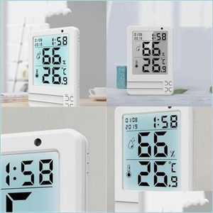 Desk Table Clocks Mtifunctional Digital Clock Led Largescreen Display Has The Function Of Time And Date Alarm Indoor Thermometer H Dhvuy