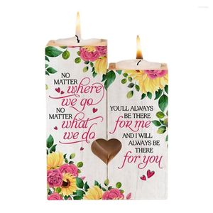 Portacandele Amore Porta tealight a forma di cuore Ornamenti da tavolo romantici in legno Candeliere in legno Souvenir Decor Regalo di San Valentino