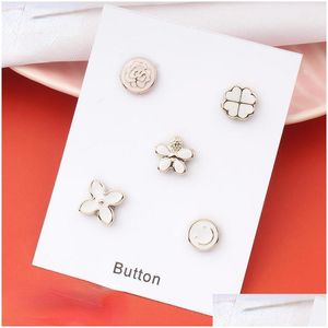 Pins Brooches Pins Brooches 1Set Safe Hijab Metal Pearl Magnet Buttons Crystal Magne Shawl Shirt Collar Pin Fashion Jewelry Gifts F Dhsnx