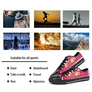 Männer Frauen DIY individuelle Schuhe Low Top Canvas Skateboard Sneakers Triple Black Individualisierung UV-Druck Sport Sneakers BR205