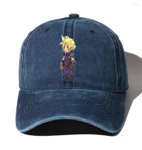 Berets Teenagers Denim Baseball Cap Men Men Cowboy Bone Summer Autumn Hip Hop for Anime Final Fantasy Cartoon Hats