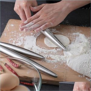 Baking Pastry Tools Stainless Steel Rolling Pin Kitchen Utensils Dough Roller Bake Pizza Noodles Cookie Dumplings Making Nonstick Dhnuc