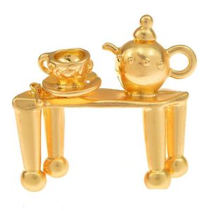Pins Brooches Pins Brooches Indy Xiang 2 Colors Available Creative Tea Set Table For Women And Men Abstract Cup Pot Brooch Year Gif Dh1X8