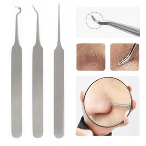 Straight Bend Curved Blackhead Acne Needle Clip Tweezer Face Tool Pimple Pore Comedone Remover Kits Pinza De Clip Aguja De Acne Espinilla