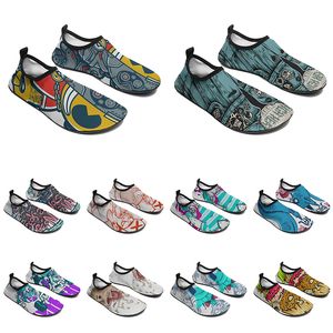 custom men women water shoes cartoon animal design diy word black white blue red color mens trainer 071